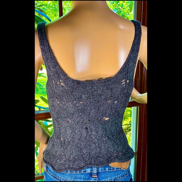 ▪️DVF▪️Gray & Metallic Silver Sweater Knit Tank - Picture 2 of 7